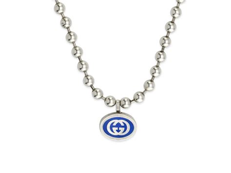 collana gucci argento uomo|Collana Interlocking G in argento sterling in Argento .